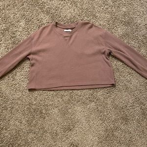 Cropped Waffle Knit Tee